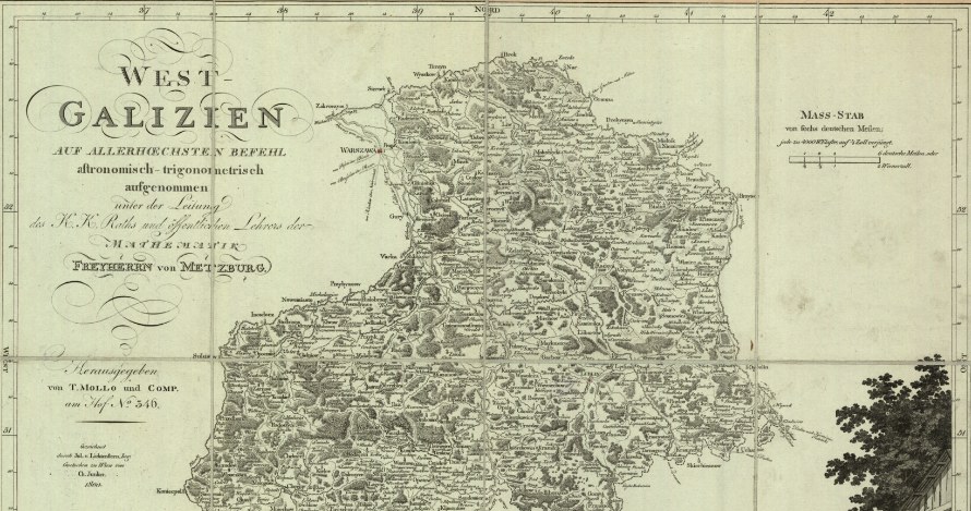 Mapa Galicji z XIX wieku /Polona /domena publiczna