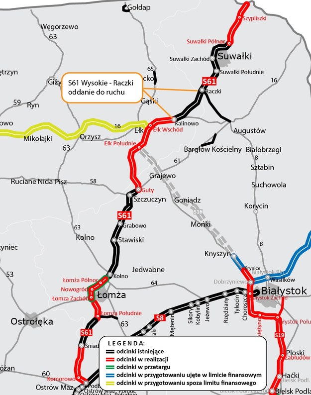 Mapa: GDDKiA /RMF24.pl /Radio RMF24