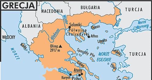 Mapa Grecji /Encyklopedia Internautica