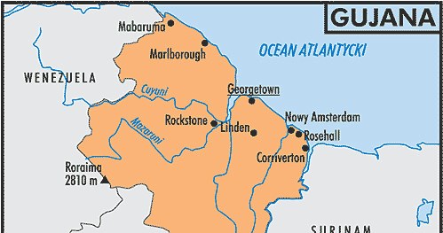 Mapa Gujany /Encyklopedia Internautica