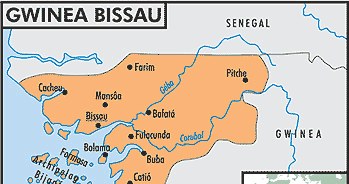 Mapa Gwinei Bissau /Encyklopedia Internautica
