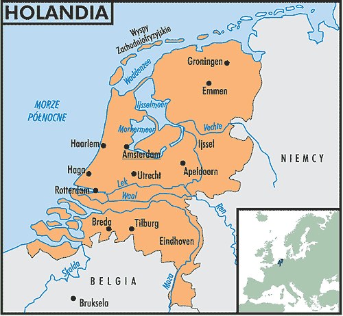 Mapa Holandii /Encyklopedia Internautica