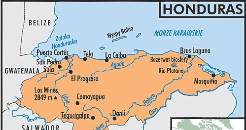 Mapa Hondurasu /Encyklopedia Internautica