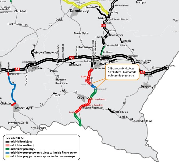 Mapa inwestycji /GDDKiA Rzeszów /Materiały prasowe