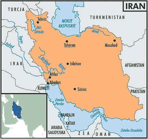 Mapa Iranu /Encyklopedia Internautica