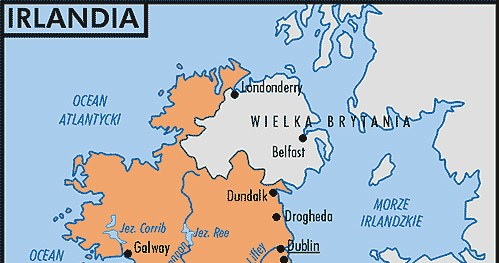 Mapa Irlandii /Encyklopedia Internautica