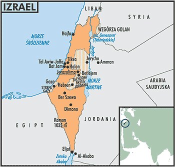Mapa Izraela /Encyklopedia Internautica