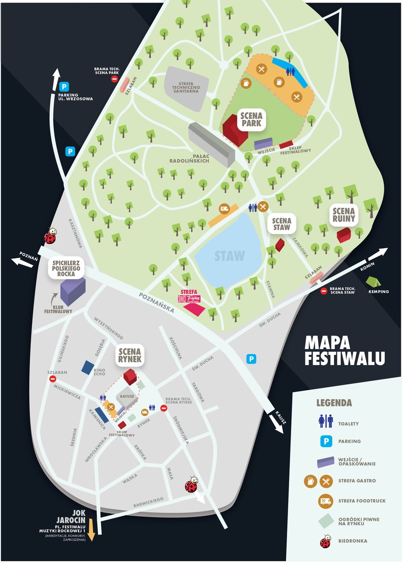 Mapa Jarocin Festiwalu 2017 /materiały prasowe