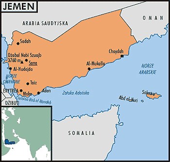 Mapa Jemenu /Encyklopedia Internautica