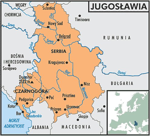 Mapa Jugosławii /Encyklopedia Internautica