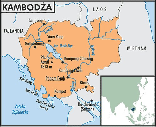 Mapa Kambodży /Encyklopedia Internautica
