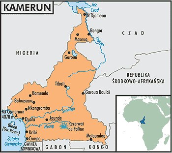 Mapa Kamerunu /Encyklopedia Internautica