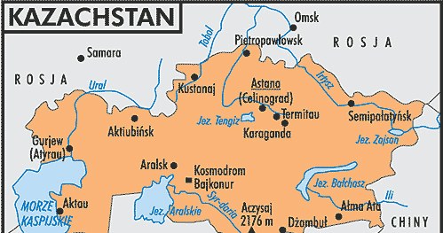 Mapa Kazachstanu /Encyklopedia Internautica