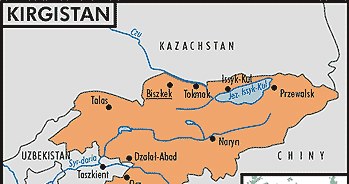 Mapa Kirgistanu /Encyklopedia Internautica
