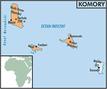 Mapa Komorów /Encyklopedia Internautica