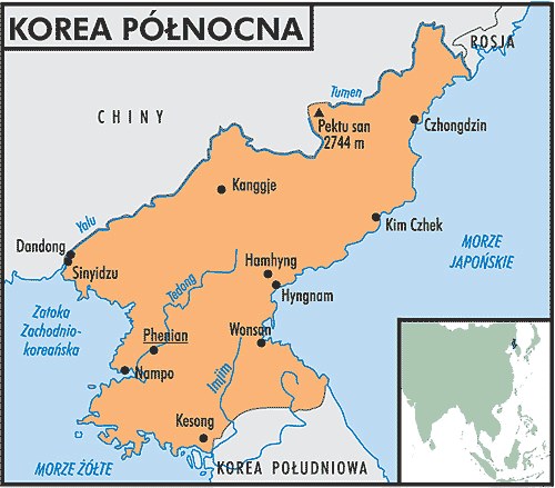 Mapa Korei Północnej /Encyklopedia Internautica