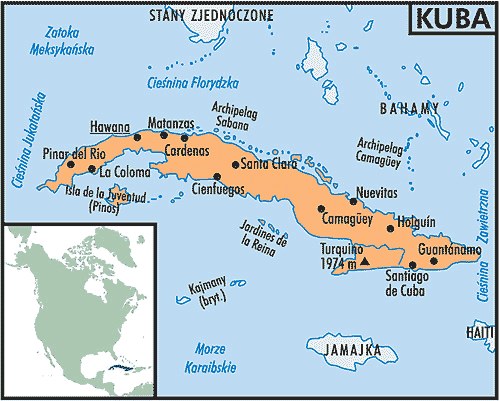 Mapa Kuby /Encyklopedia Internautica