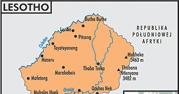 Mapa Lesotho /Encyklopedia Internautica