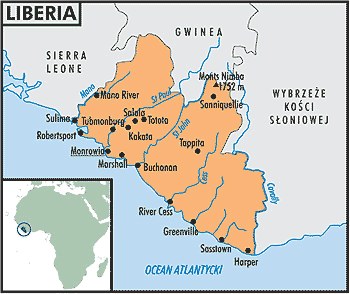 Mapa Liberia /Encyklopedia Internautica