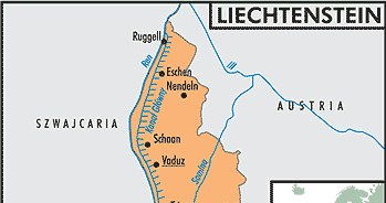 Mapa Liechtenstainu /Encyklopedia Internautica