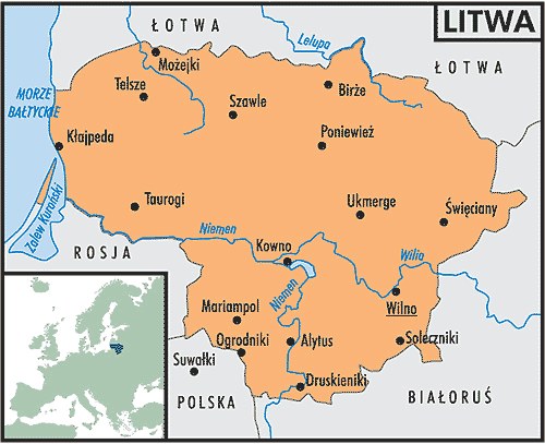 Mapa Litwy /Encyklopedia Internautica