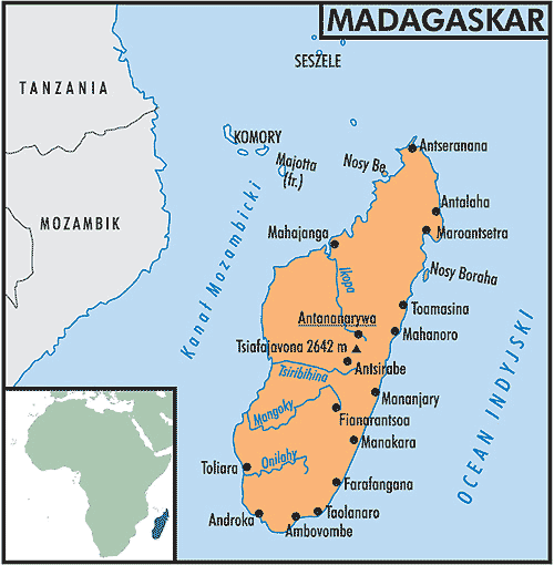 mapa madagaskaru MADAGASKAR   Encyklopedia w Interia.pl   Państwa mapa madagaskaru