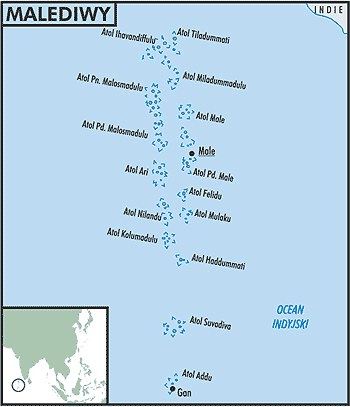 Mapa Malediwów /Encyklopedia Internautica