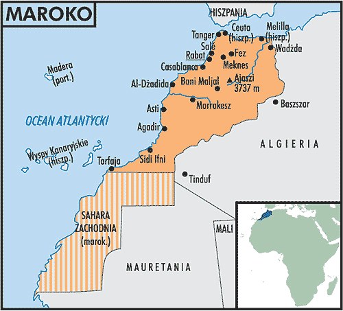 Mapa Maroko /Encyklopedia Internautica