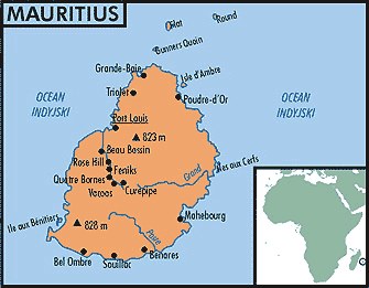 Mapa Mauritiusa /Encyklopedia Internautica