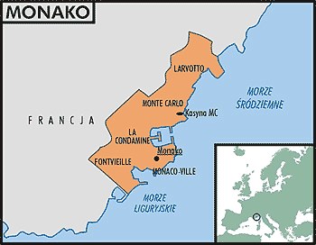 Mapa Monako /Encyklopedia Internautica
