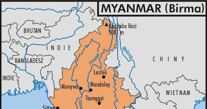 Mapa Myanmar /Encyklopedia Internautica