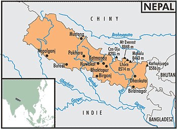 Mapa Nepalu /Encyklopedia Internautica
