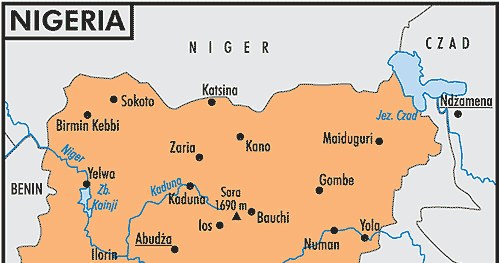 Mapa Nigeriii /Encyklopedia Internautica