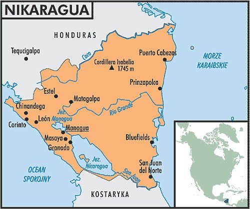 Mapa Nikaragui /Encyklopedia Internautica