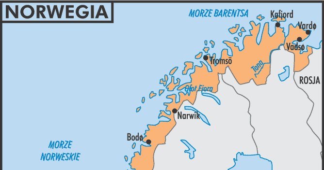 Mapa Norwegii /Encyklopedia Internautica