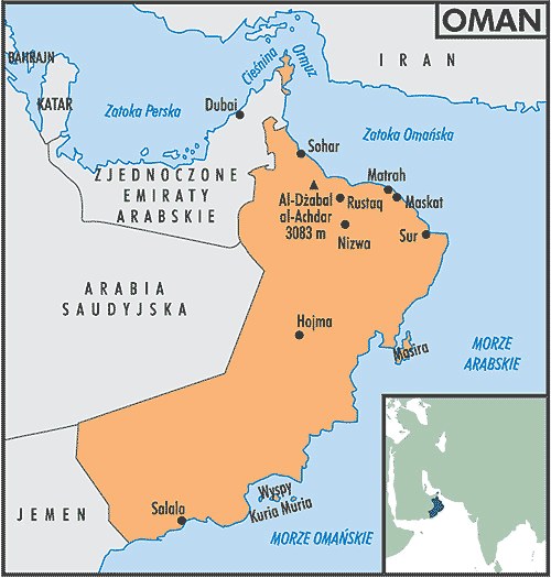 Mapa Omanu /Encyklopedia Internautica