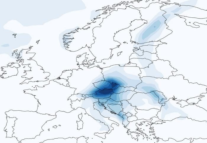 Mapa opadów związanych z niżem genueńskim Boris w dniach od 12 do 16 września 2024 roku. /Alfred Wegener Institute / Marylou Athanase /Materiały prasowe