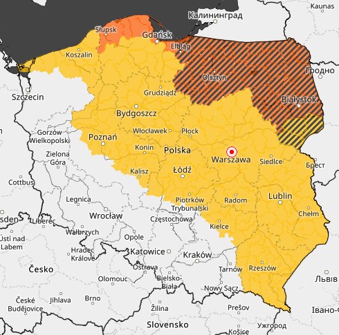 Mapa ostrzeżeń IMGW /IMGW /Zrzut ekranu