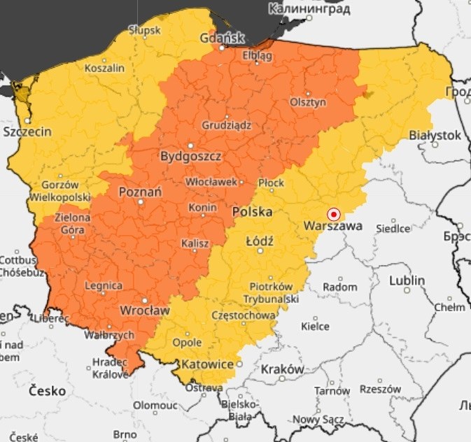 Mapa ostrzeżeń /IMGW /Materiały prasowe