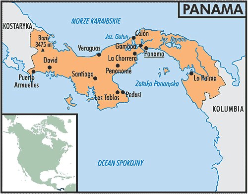 Mapa Panamy /Encyklopedia Internautica