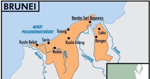 Mapa państwa Brunei /Encyklopedia Internautica