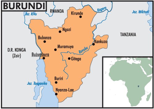 Mapa państwa Burundi /Encyklopedia Internautica