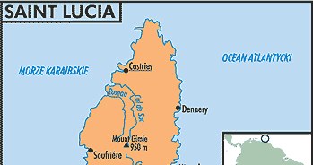 Mapa państwa Saint Lucia /Encyklopedia Internautica