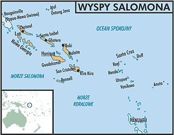Mapa państwa Salomona Wyspy /Encyklopedia Internautica