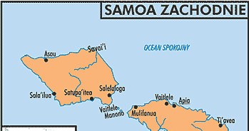 Mapa państwa Samoa Zachodnie /Encyklopedia Internautica