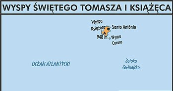 Mapa państwa Świętego Tomasza i Książęca Wyspy /Encyklopedia Internautica