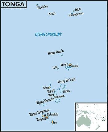 Mapa państwa Tonga /Encyklopedia Internautica