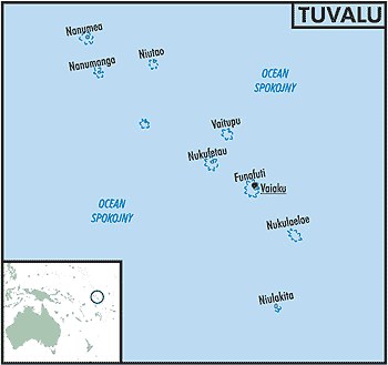 Mapa państwa Tuvalu /Encyklopedia Internautica