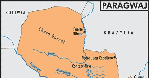 Mapa Paragwaju /Encyklopedia Internautica