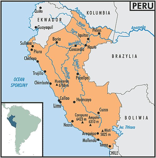 Mapa Peru /Encyklopedia Internautica
